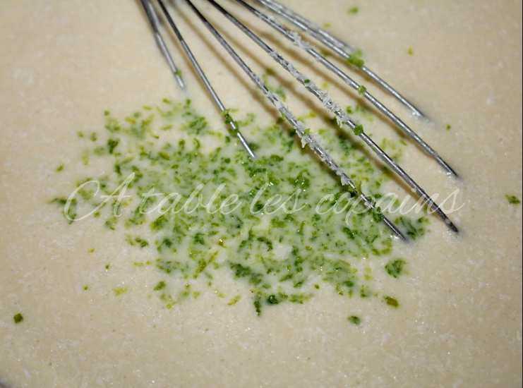 Crêpes au citron vert, lait de coco et poulet mariné