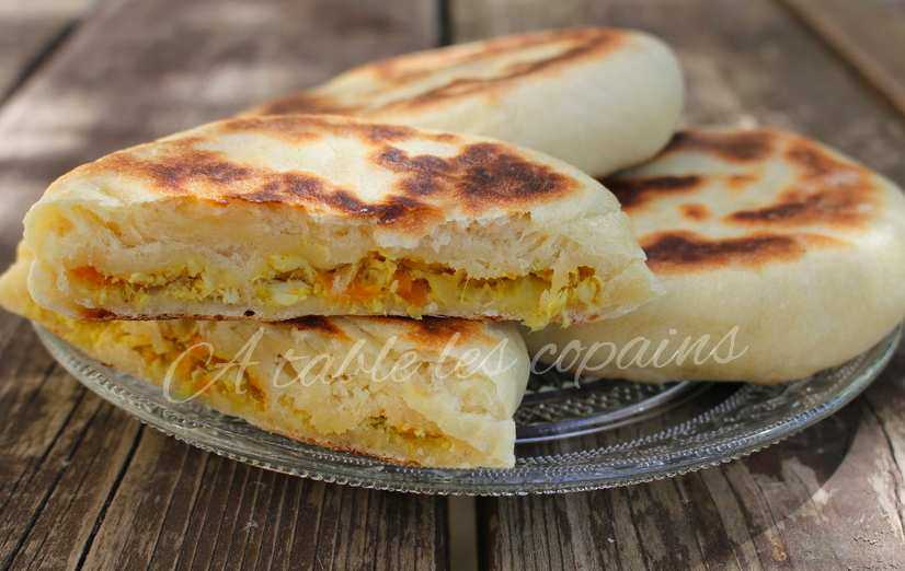 Galettes poulet au curry et légumes
