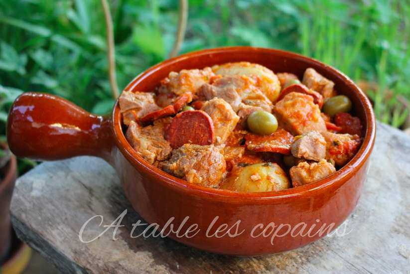 Saute De Porc A La Portugaise Olives Chorizo Et Origan A