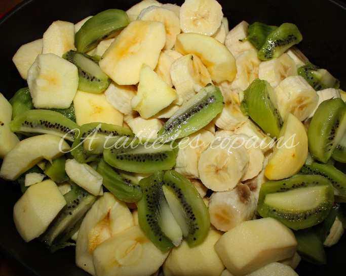 Compote pomme/kiwi/banane et poire/banane