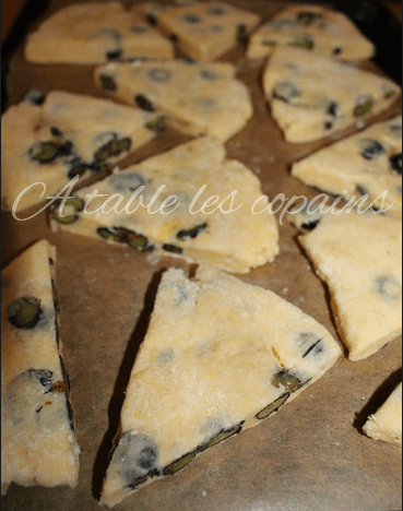 scones aux myrtilles, au fromage blanc