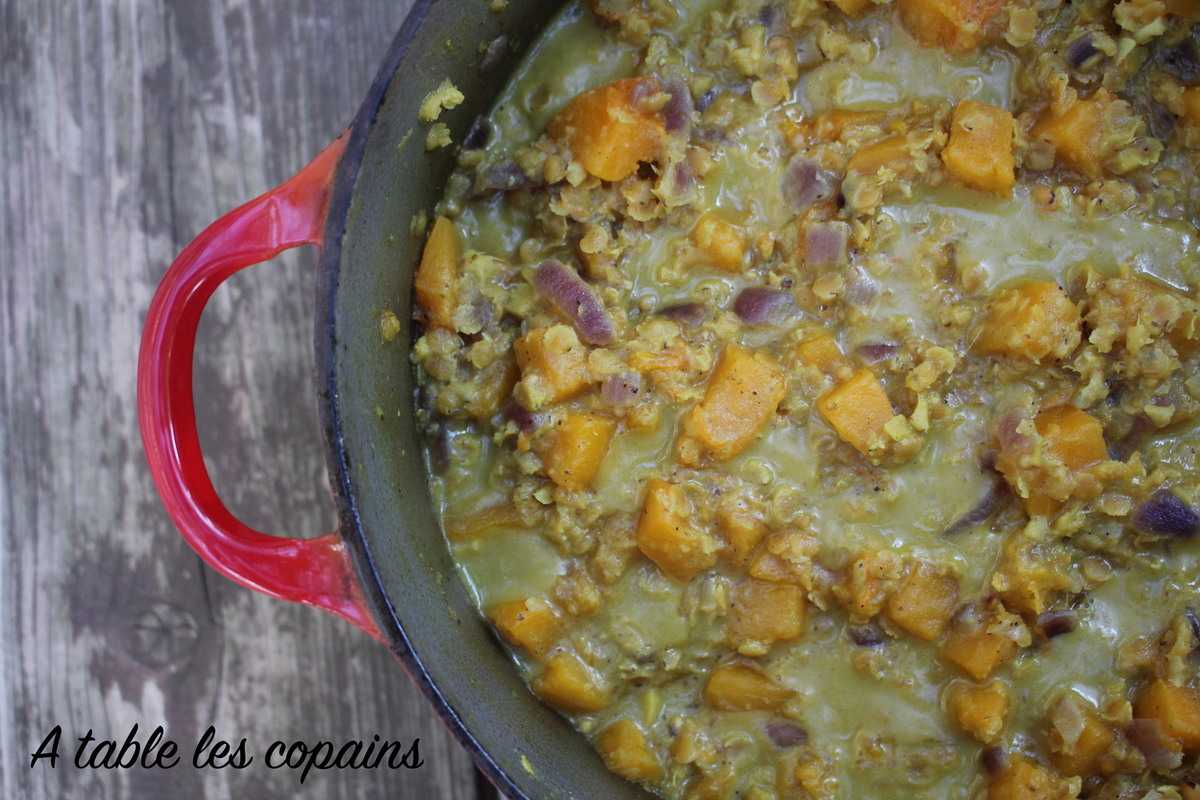 Curry de butternut en dhal de lentilles corail