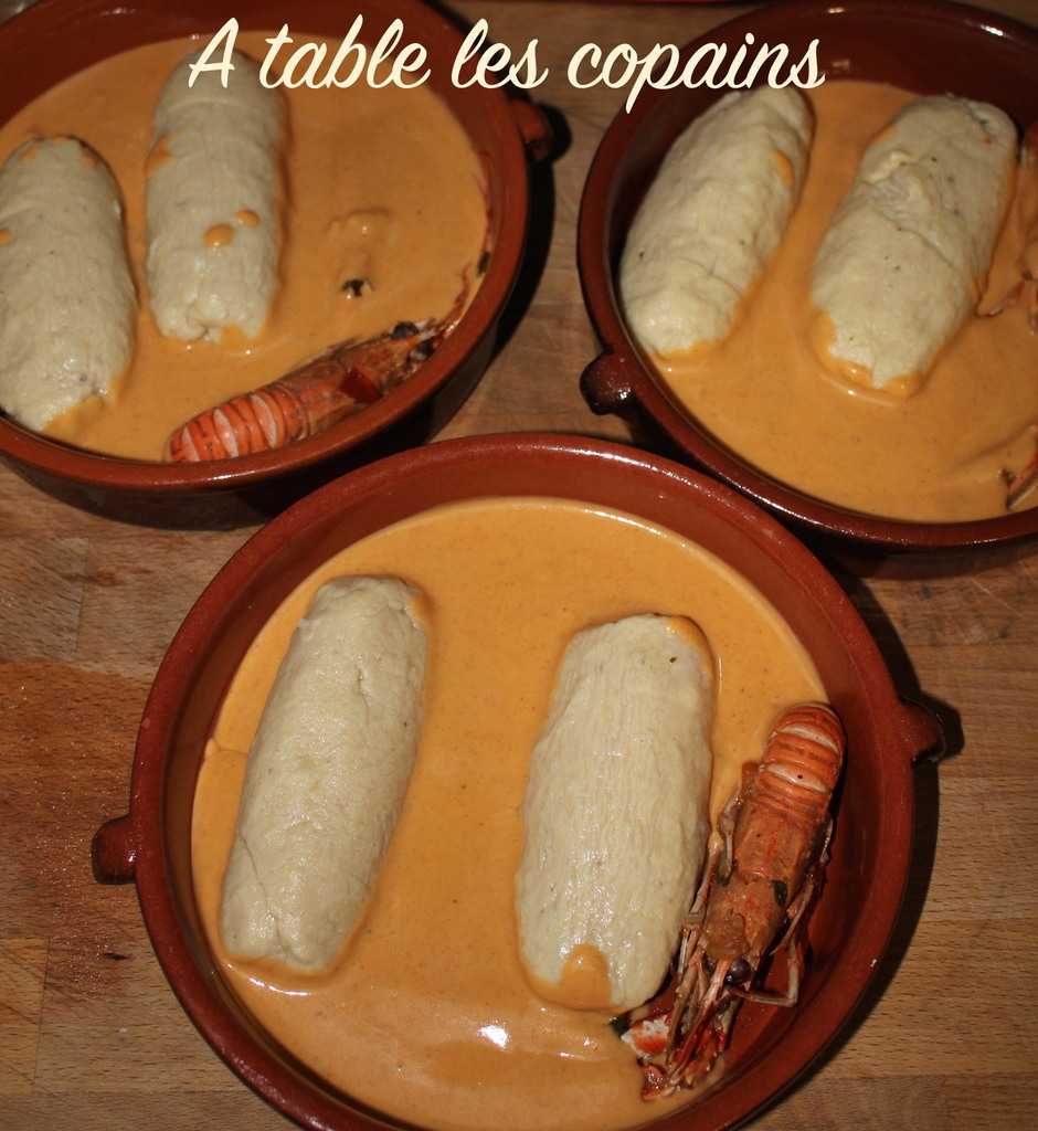 Quenelles de brochet sauce Nantua aux langoustines