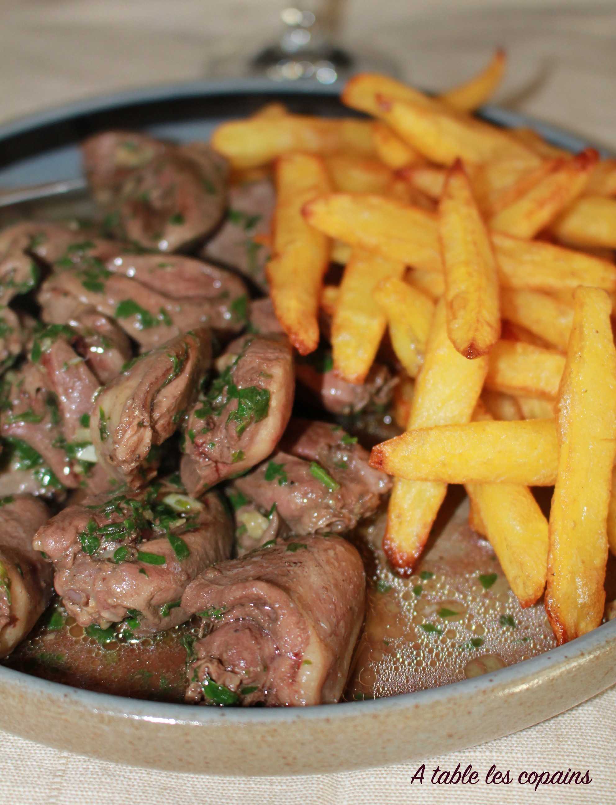 Cœurs de canard en persillade - A table les copains